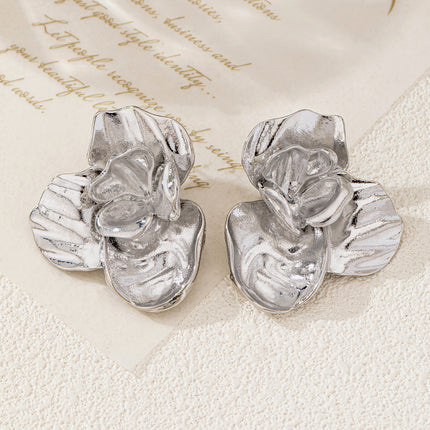 European and American Cross-Border Hot-Selling Elegant Floral Earrings 2025 New High-End Exquisite Versatile Earrings for Women Wholesale
