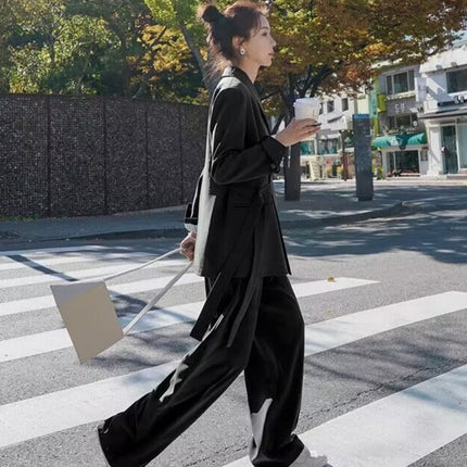 White High-End Suit Suit for Women 2025 Spring New Design Niche Elegant Suit Wide-Leg Pants Two-Piece Set