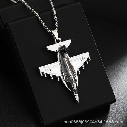New J-20 Fighter Pendant Necklace Creative Aviation Aircraft Model Air Show Commemorative Small Gift Jewelry Wholesale