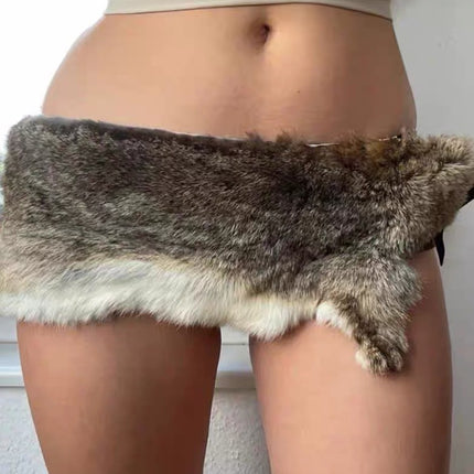 New Rabbit Fur Belt D. I .A OOTD Mao Mao Belt Europe and America Cross-border Hot Sexy Spice Girl Waist Cover Wide Belt