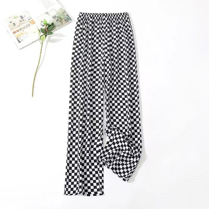 Cross-Border Popular Summer Women's Ice Silk Pants for Middle-Aged and Elderly, Loose Casual Home Pants, Elastic Plus-Size Pants for Square Dancing