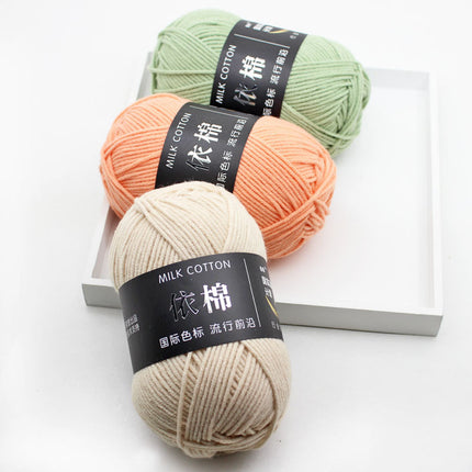 Yimian 4-Strand Milk Cotton Medium Thick Wool Ball Wholesale Crochet Shoe Doll Sweater Hand-Knitted DIY Material Package