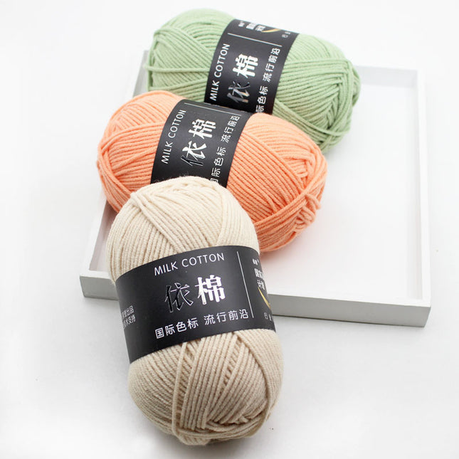 Yimian 4-Strand Milk Cotton Medium Thick Wool Ball Wholesale Crochet Shoe Doll Sweater Hand-Knitted DIY Material Package