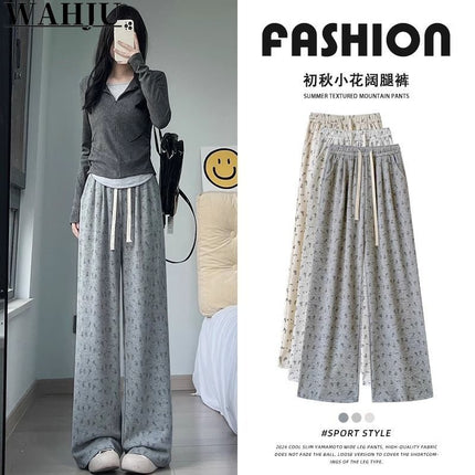 Ice Silk Wide-Leg Dog Pants for Women Summer 2025 New Style Loose Straight Student Casual Sun Protection Cool Pants for Women