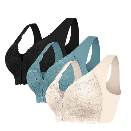 Wire-Free Push-Up Front-Button Mother's Bra, Breast-Retracting, Adjustable, Beautiful Back, Push-Up, Comfortable Anti-Sagging Bra