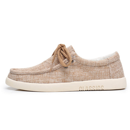 Black Linen Men's Shoes 2025 New Spring and Autumn Men's Beanie Canvas Shoes Deodorant Breathable Casual Old Beijing Cloth Shoes