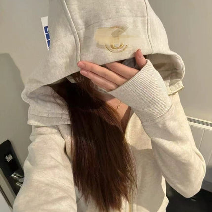 Lulu Original Scuba Cardigan Full Zipper Slim Long-Sleeved Hoodie Hooded Jacket Jacket Sweatshirt Women's Top