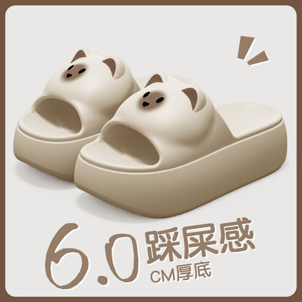 New Sandals and Slippers Women's Summer Thickened Sole Home Elevated Cartoon Non-slip Odor Deodorant Beach Shoes Lightweight Slippers