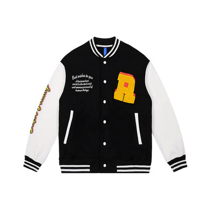 Men's Clothing | 2025 Spring and Autumn Polar Fleece Street Baseball Jacket Towel Embroidery Men's Jacket Customized Three-Dimensional Embroidery