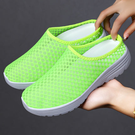 Women's Summer Slippers, Cross-Border Large Size Breathable Mesh Shoes, Soft-Soled Slip-On Casual Shoes, Factory Direct Delivery