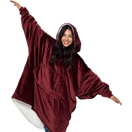 Lazy Blanket Tv Blanket Autumn and Winter Home Warm Sleepwear Pullover Anti-Cold Sweatshirt Thick Flannel Wearable Blanket