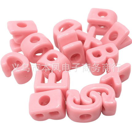 Acrylic Solid Color Shoe Buckle DIY Large Hole Letter Beads String Loose Bead Pen Car Pendant Mobile Phone Chain Bag Chain Jewelry Accessories