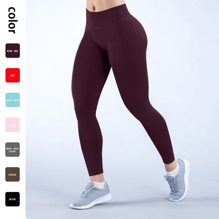 DFYNE Cross-border Explosions Seamless High-elastic Yoga Pants Quick-drying Running Hip-lifting Peach Fitness Pants Sports Yoga Pants