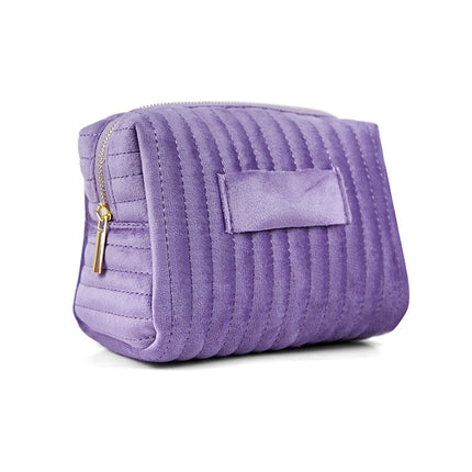 Etsy Cross-Border Popular Embroidered Striped Velvet Makeup Bag, High-Quality, Soft and Skin-Friendly Cosmetic Storage Bag