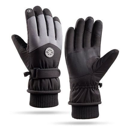 Winter ski gloves men and women warm outdoor riding motorcycle mountaineering thickened waterproof windproof cold-proof gloves A3HX