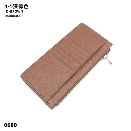 Women's Genuine Leather Fashion Long Zipper Mobile Phone Wallet High-grade Cowhide Men's Large Capacity Card Bag Two-in-One in stock