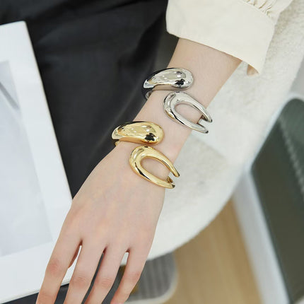 European and American Cross-Border New High-End Retro Alloy Exaggerated Irregular Unilateral Hollow Open Bracelet