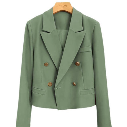 Women's Blazer 2026 Coffee Color Autumn New Style Foreign Trade Elegant Street Style Short Petite Casual Suit for Women