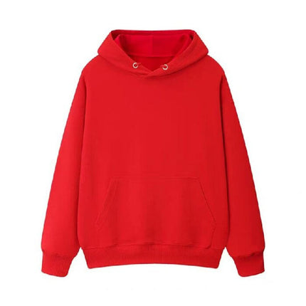 2026 New Solid Color Pullover 100% Pure Cotton 280g Terry Cloth Drop Shoulder Loose Fit Hooded Sweatshirt Couple Hoodie