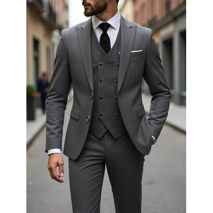 Foreign Trade Cross-Border Youth Slim-Fit Suit Set Men's Suit Three-Piece Set Wedding Dress Groomsmen