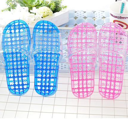Couple Bathroom Slippers Men's Summer Non-slip Home Indoor Bathing Women's Sandals Thick Bottom Massage Leakage Home Shoes