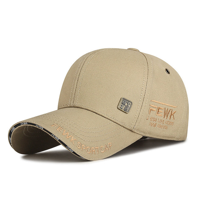 Baseball Cap for Men, New Spring/Summer Trendy Korean Style Embroidered Versatile Hard-Brimmed Large Brim Sun Protection Visor Cap