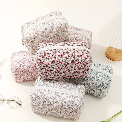 Berger luggage cotton travel flower cosmetic bag small floral storage portable quilted cotton ins luggage factory