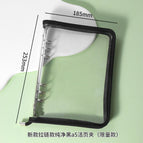 New zipper pure black a5 binder