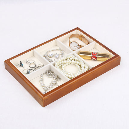 Solid wood watch tray earrings rack ring tray household jewelry rack storage tray bracelet rack stall jewelry display stand