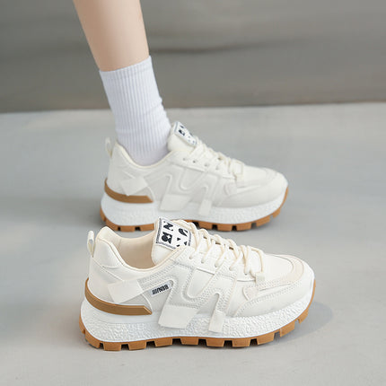 Korean style new argan shoes women's 2024 spring student sports running shoes casual platform daddy shoes women