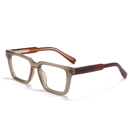 European and American Retro Thick Frame Flat Glasses Frame Men's and Women's CP Pin 8649 Fashion Color Block Fashion Anti-Blue Light myopia Frame