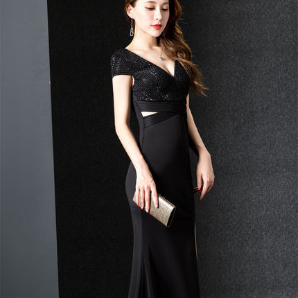 Sexy dress Women's Low-cut Nightclub Elegant Slimming Long Dress for Night Evening Dress New Slim-fit Work Clothes