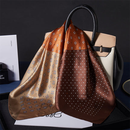 100% Mulberry Silk Silk Scarf 65x 65 Medium Square Scarf Women's Spring and Autumn Matching Shirt Neck Protection Scarf Decorative Thin