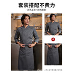 gray blouse long sleeve bright gray long apron / M