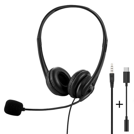in stock cross-border head-mounted wired headphones with microphone 3.5mm high quality headphones phablet universal