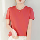 Round neck raspberry red / S