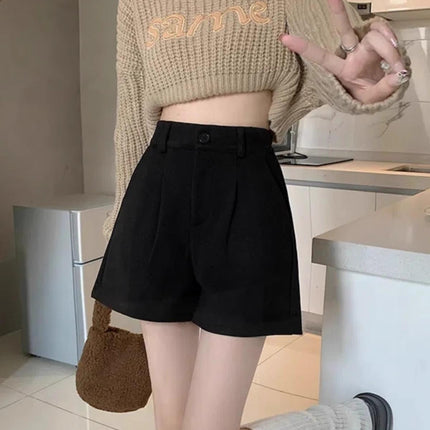Autumn and Winter 2024 Korean Style Little Boots Pants New Casual Pants Women's Fashion High Waist Slimming Woolen Wide Leg Pants A- word