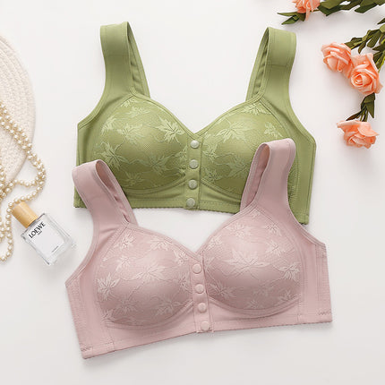 Large Cup 288【3-Piece Set】Cross-Border Front-Clasp Bra, Large Size, Vest-Style, Push-Up, Wireless, Thin Style