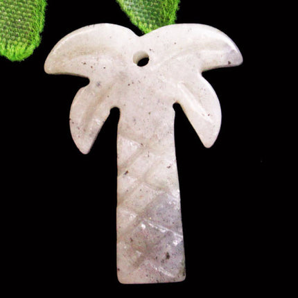 Natural Crystal Semi-precious Stone Head Summer Amethyst Coconut Tree Pendant DIY Earrings Necklace Pendant Jewelry