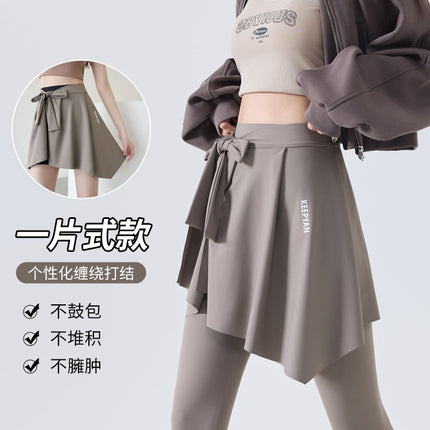 Yoga Pants Covering Skirt 2024 New Fart Curtain Women's One-piece Hip Covering Skirt Cover Fitness Dance Base Half-length Apron