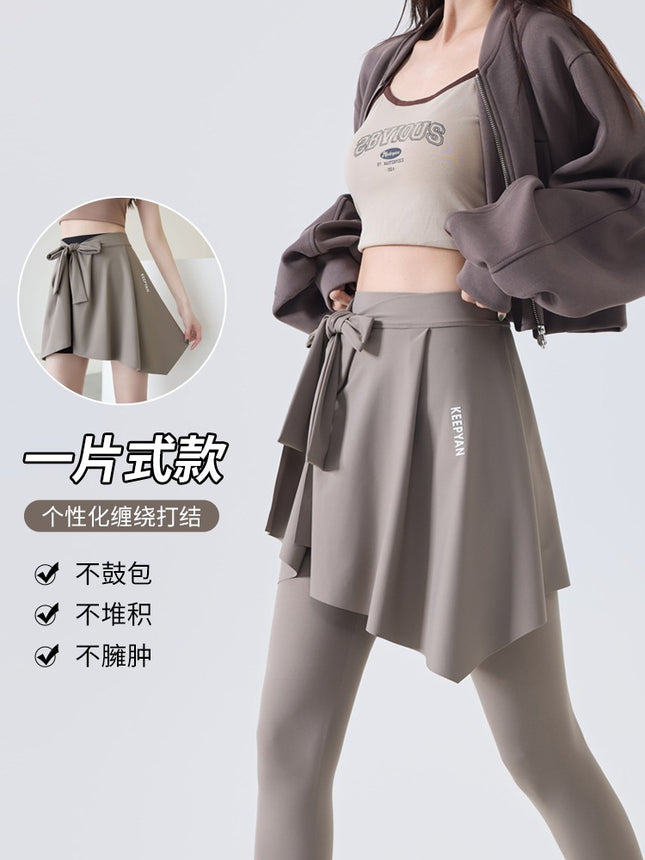Yoga Pants Covering Skirt 2024 New Fart Curtain Women's One-piece Hip Covering Skirt Cover Fitness Dance Base Half-length Apron