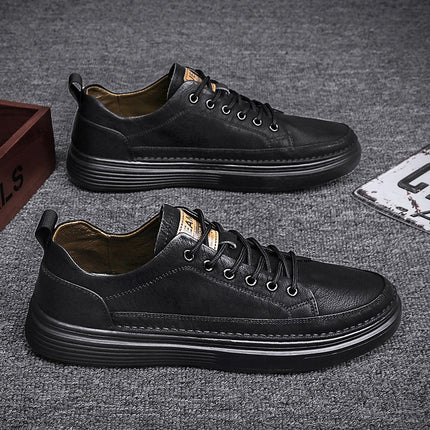 Men's Shoes Spring Business Casual Soft-soled Leather Labor Protection Work Chef Kitchen Sneakers All-match Trendy Shoes 2025