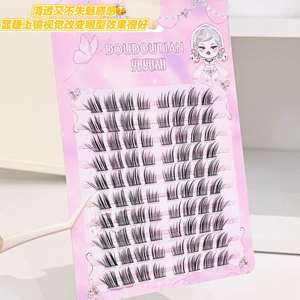 Doudou Tianjia 1 Pure Fox Style Slanted False Eyelashes Lengthening Eye Slanted Eyeliner Imitation Grafted Fox Style Cool Eyelashes