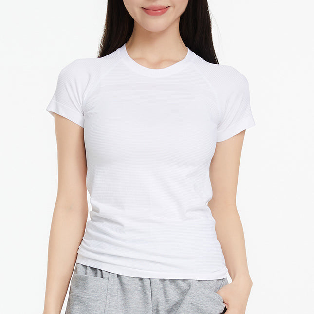 luluT-shirt sports quick-drying yoga clothes short sleeve top fitness sports running seamless all-match sports short sleeve