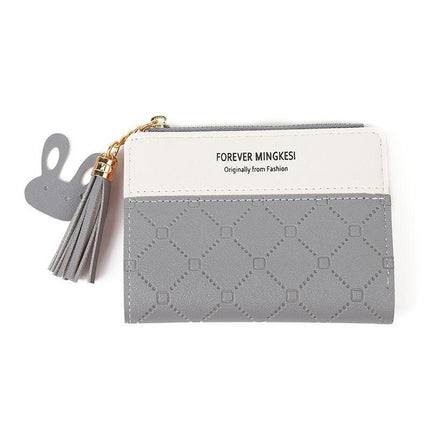 Cross-Border New Small Wallet Women's Short Zipper Wallet Student Korean Version Coin Purse Card Holder Multi-Function Bag