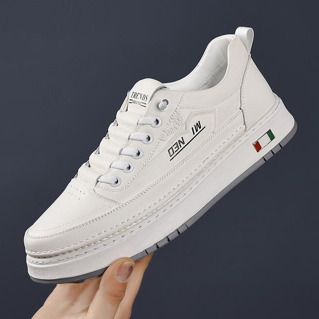 Spring and Autumn New Soft Leather Slip-on Men's Shoes Cross-border Soft Sole Trend All-match Daily Casual Leather Shoes Sneakers Wholesale