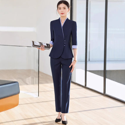 Professional Suit suit Women's Spring and Autumn New Fashion Temperament Hotel Manager Beauty Salon Master Medical Beauty Front Desk Work Clothes