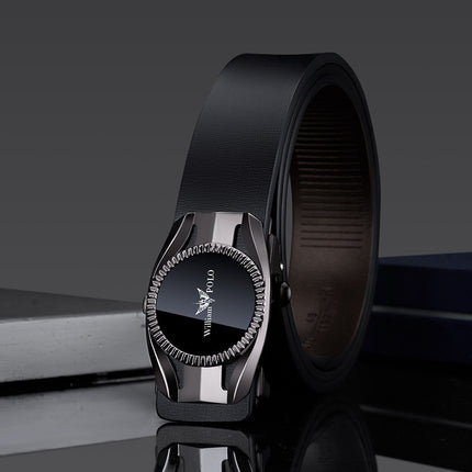 Emperor Paul Belt Men's Genuine Leather Belt Alloy Buckle Waistband Guangzhou Belt Men's High-End Wholesale