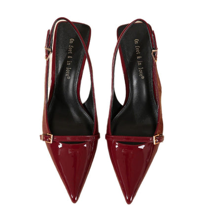 New Simple Pointed Toe Shallow High Heel Sandals for Women, Fashionable One-Line Straps with Stiletto Heels, Toe-Back Hollow Casual Sandals