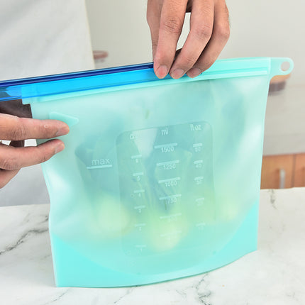 Sealed bag food grade fresh-keeping bag refrigerator vegetable and fruit storage bag sealed bag with pull rod silicone fresh-keeping bag